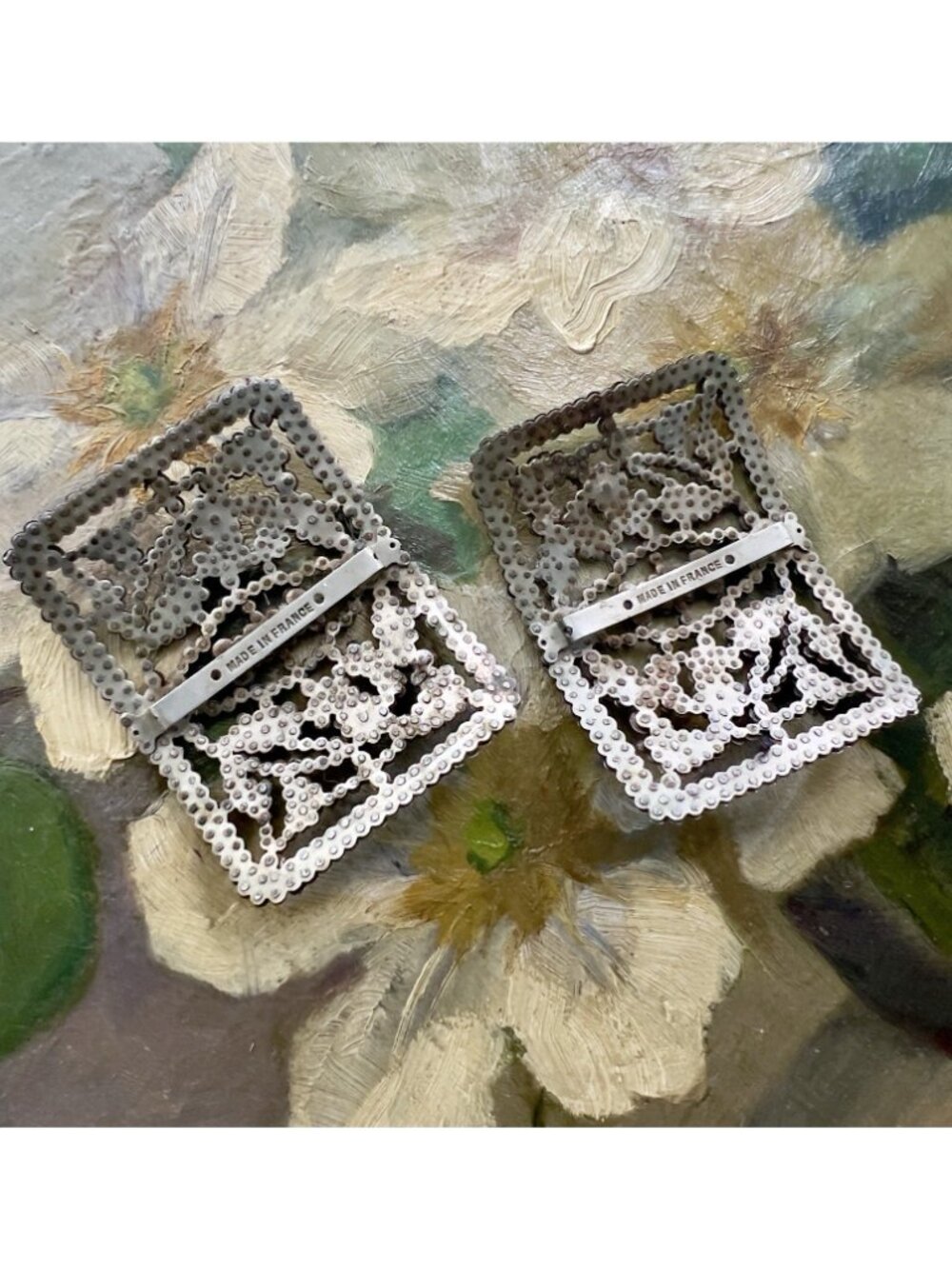 Antique French Cut Steel Shoe Buckles - Picture 7 of 8